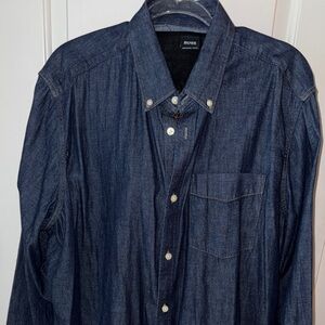 Men's Boss Denim Shirt - Blue size XL